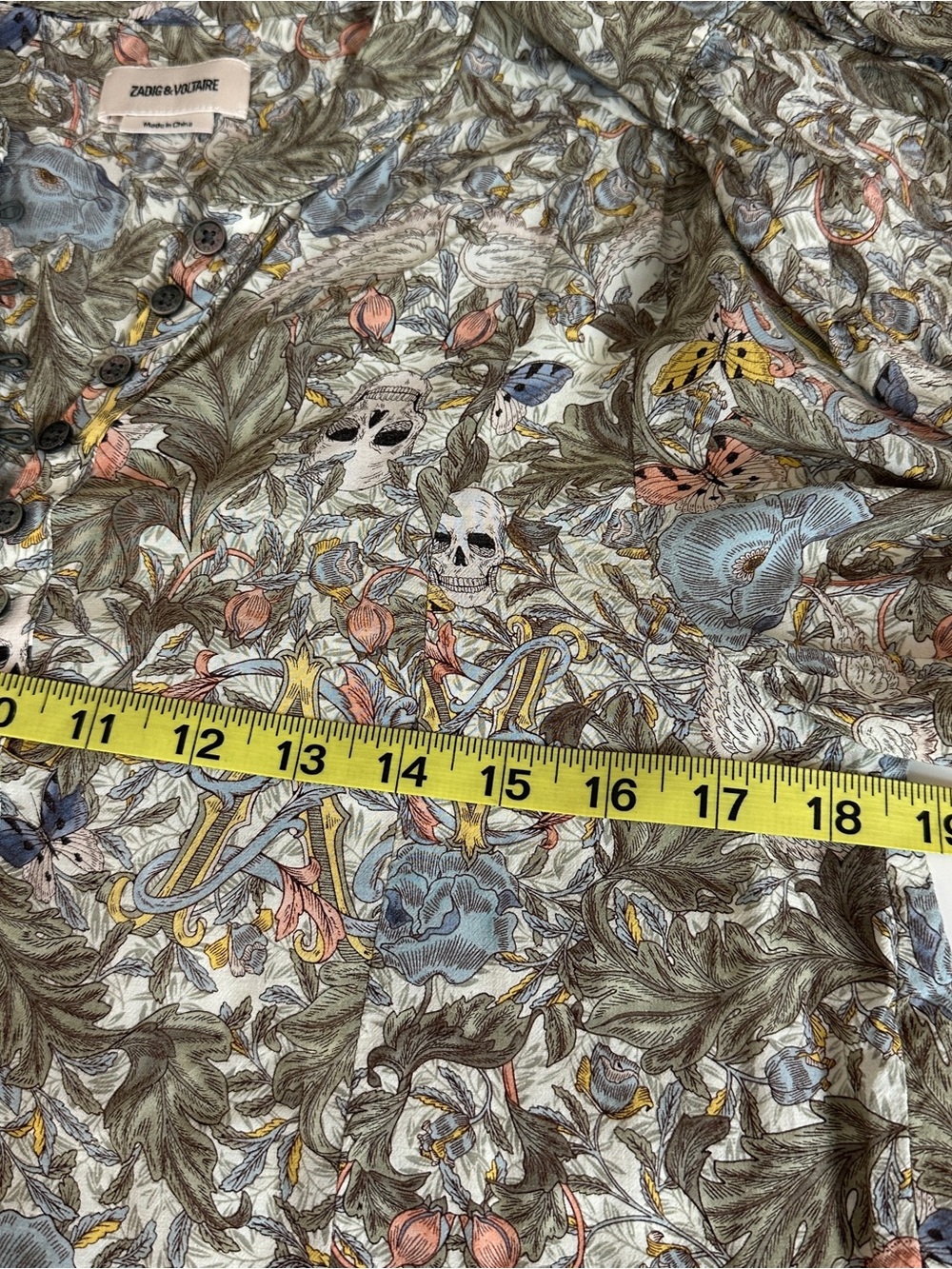 Zadig & Voltaire Twina Soft British Flowers Tunic Shirt Size - Picture 7 of 8